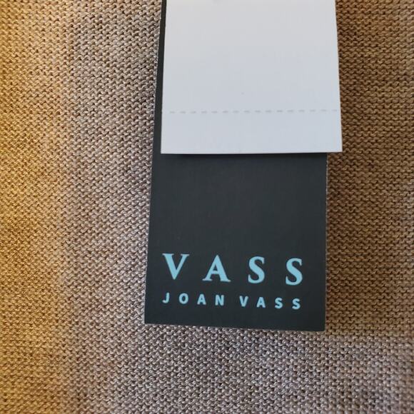 Joan Vass NY Womens L Sleeveless Long Open Cardigan Sweater Vest Stretch Beige - Picture 9 of 9